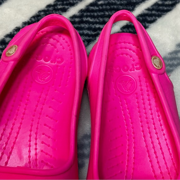 CROCS Bright Pink SKYLAR PRIMA NANOOK BALLET Slip On Mary Jane Shoes Size 4 - Picture 9 of 15